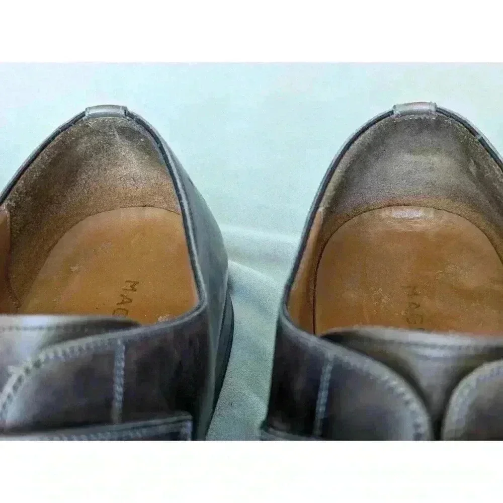 Magnanni Marco Cuero Single Monk Strap Gray Mens Dress 13276 Sz 10.5 M